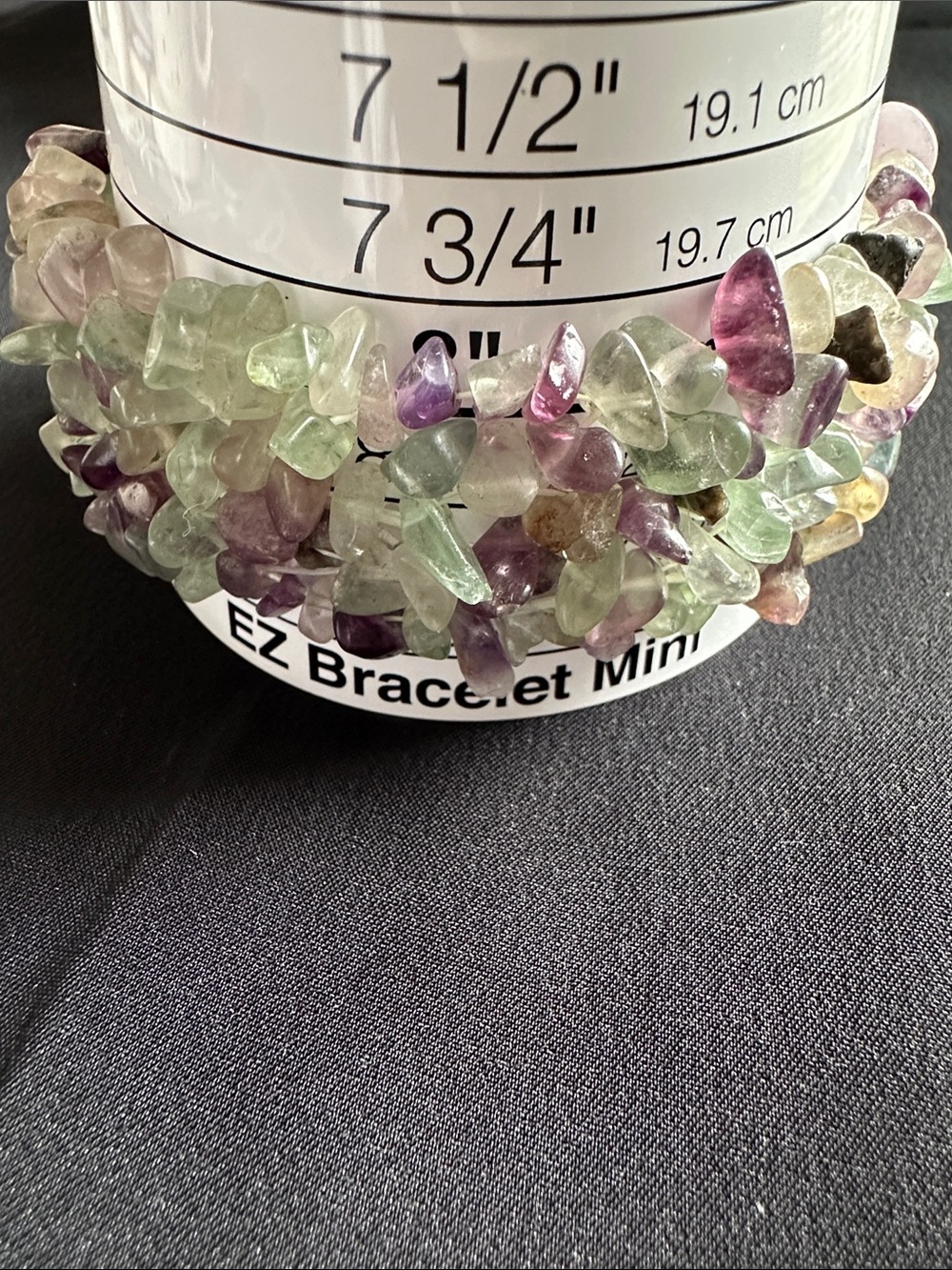 Fluorite EUC genuine gemstone stretch bracelet. Fits most wrists. Appx. 1” width - Picture 4 of 4
